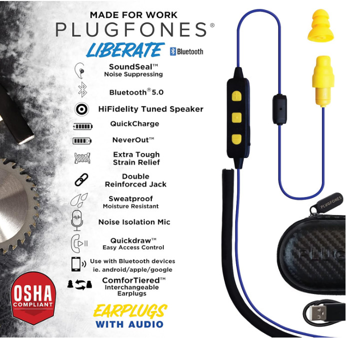 Liberate 2.0 Wireless Bluetooth in-Ear Earplug Earbuds- 29NRR Noise Reduction…