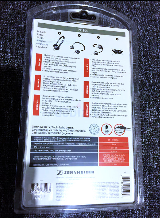 SENNHEISER PX 100 ULTRA RARE FOLDABLE HEADPHONES +RIGID CASE NEW SEALED