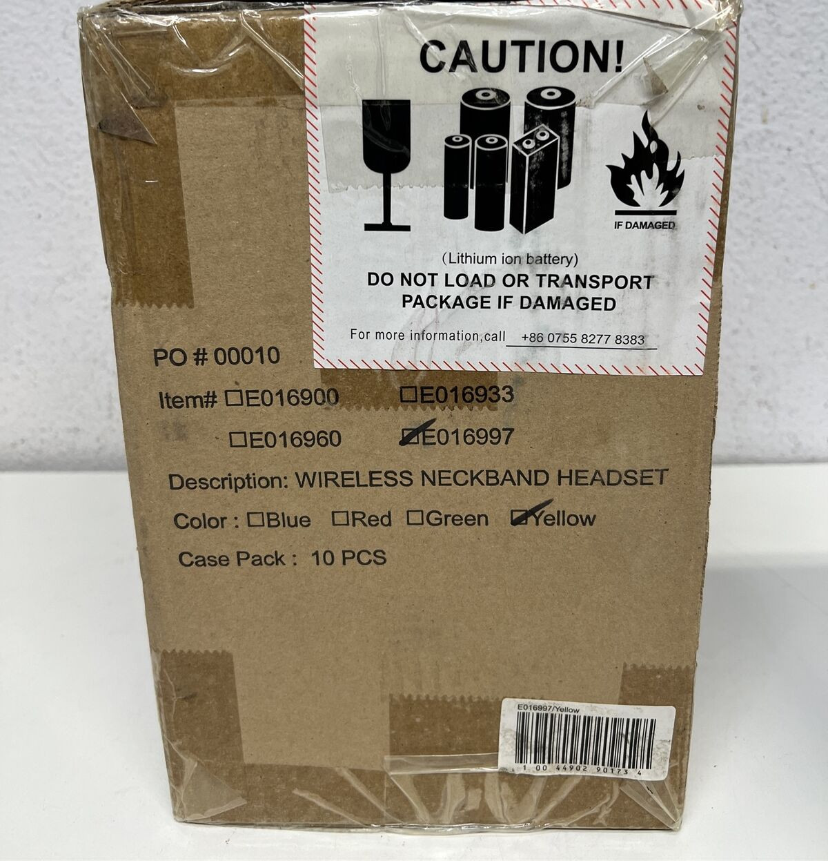 Box of 10 SoundLogic Recoil Bluetooth Headphones Earphones Nextgen Sport Yellow