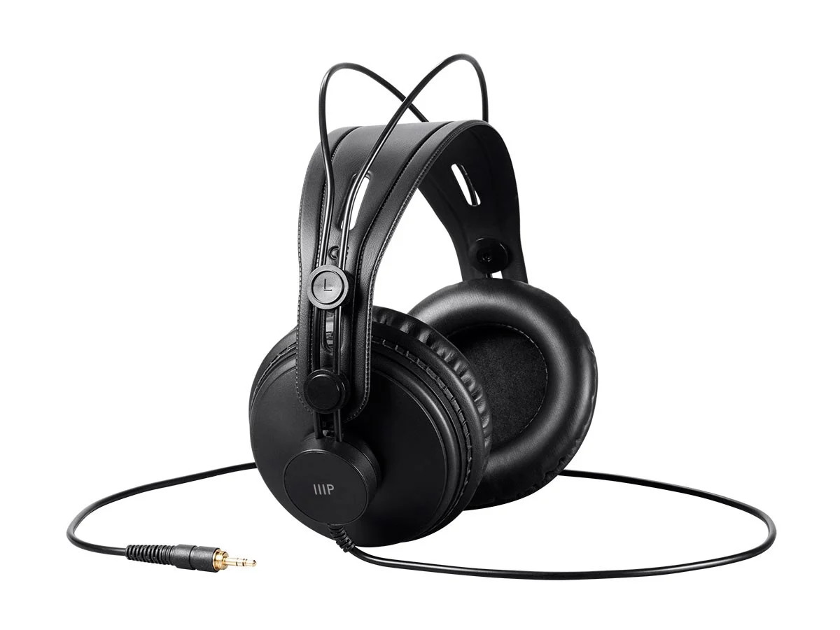 Monoprice Well Balanced Modern Retro Over Ear Headphones – Black W/ 50mm Drivers