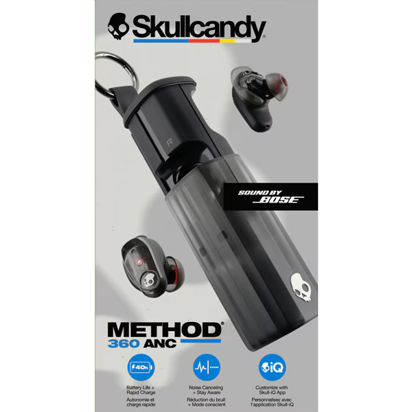 Skullcandy Method 360 Earphones Bluetooth TRUE BLACK S2MTW-T740