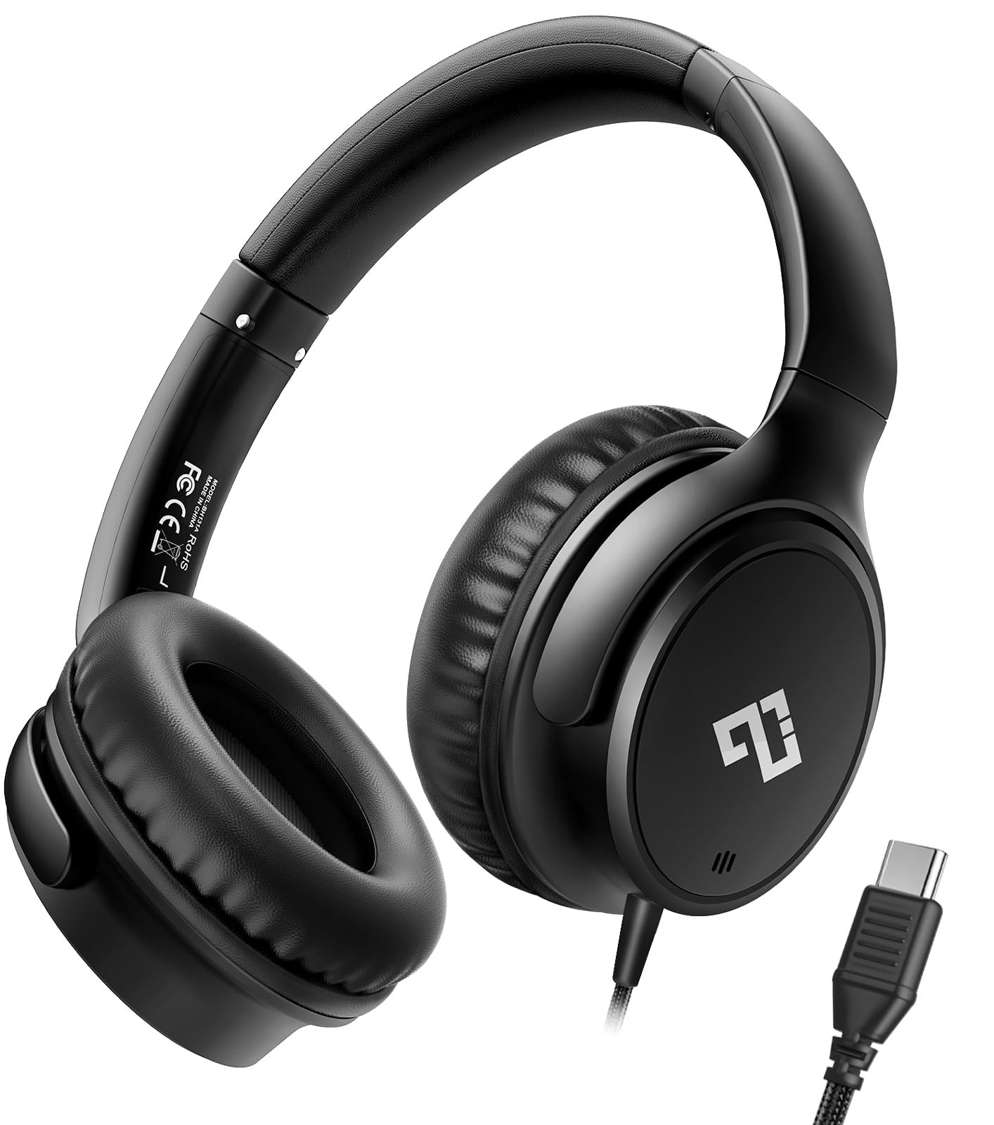 USB C Headphones Kids Wired Headphones for Adults with Microphone