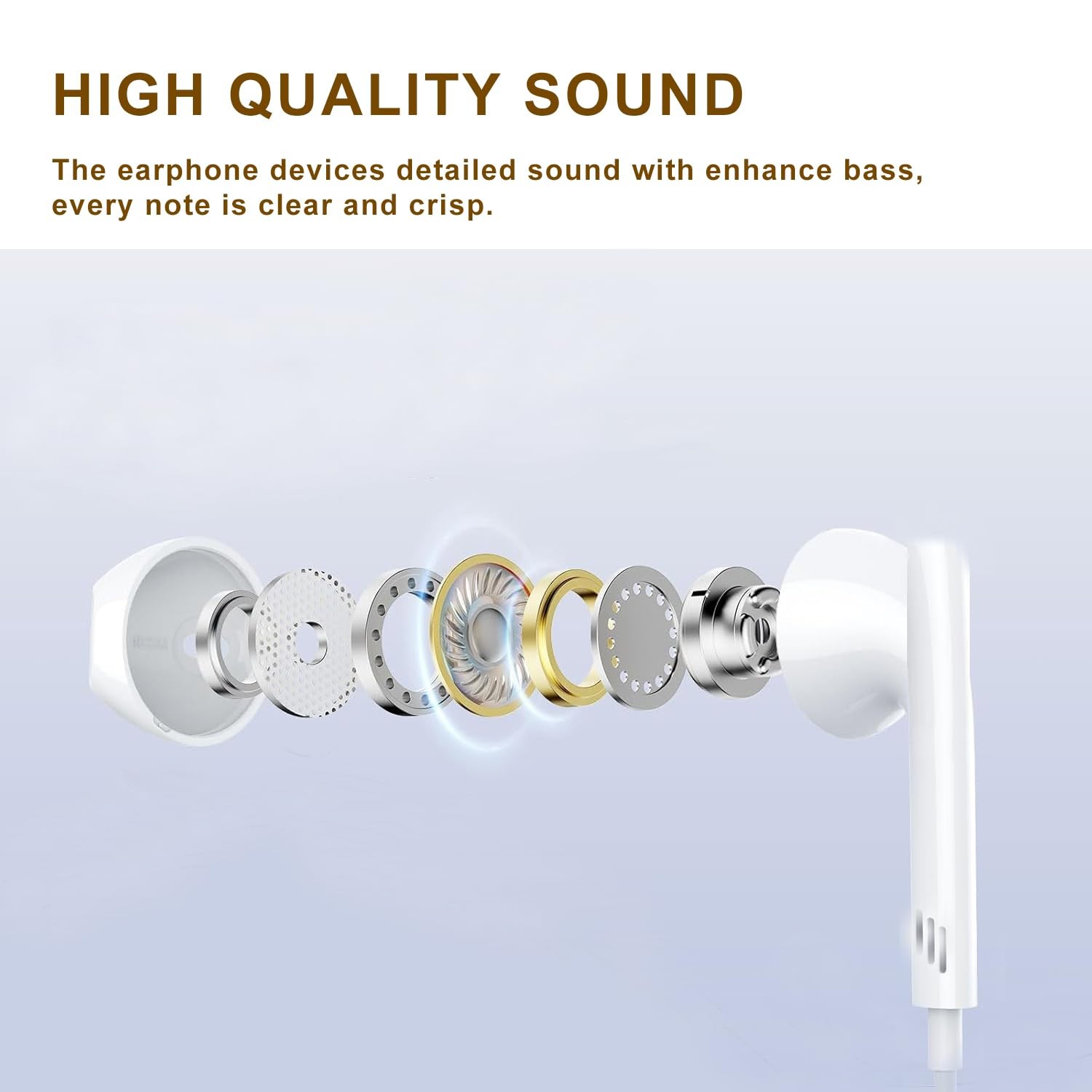 2 Pack of USB C Headphones for iPhone 17/17Pro/17Pro Max/16/16 White 2Pack