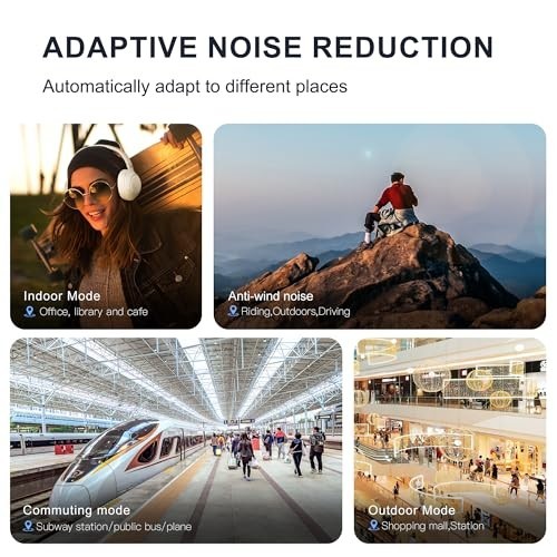 Active Noise Cancelling Bluetooth Headphones, 60H Playback, Hi-Res Audio, Custom