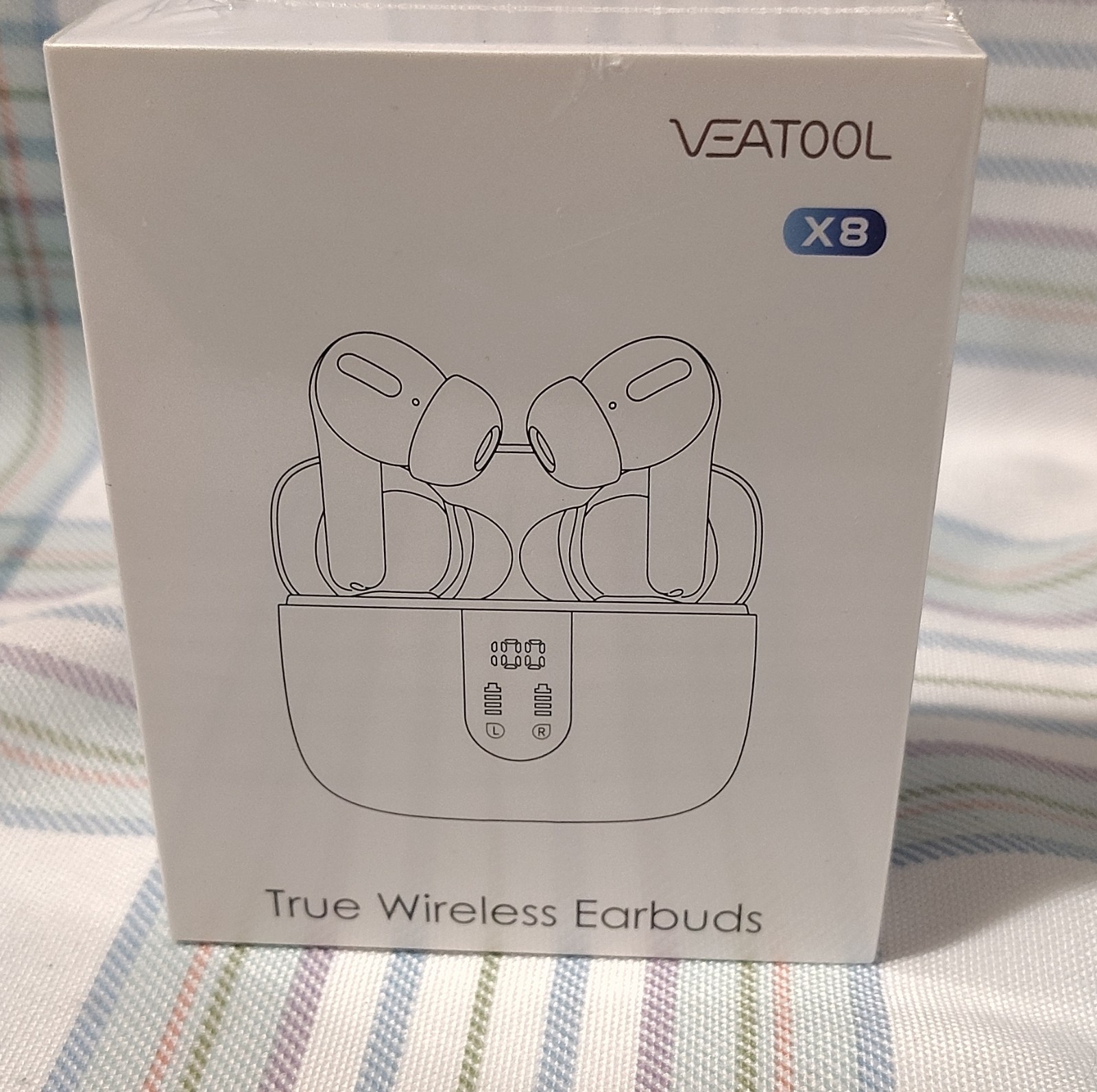 X8 Pink Bluetooth 5.4 Wireless Earbuds Touch Control Dual Display IP7