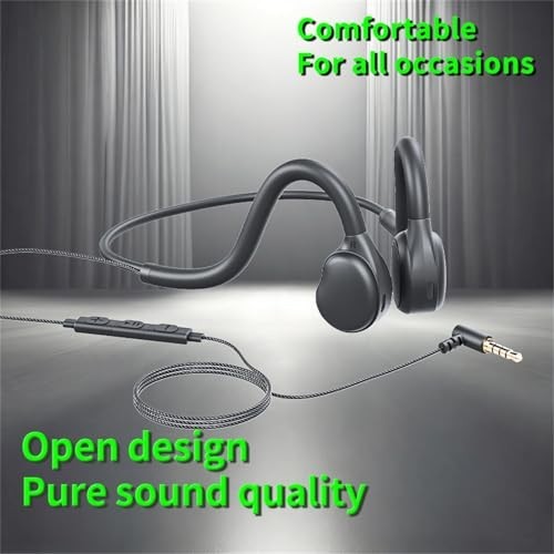 Air Conduction Open Ear Headphones 3.5Mm Wired Headphones & Built-In Microphone