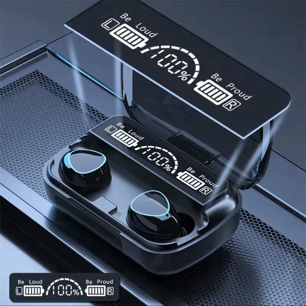 Wireless 3500mAh Charging Box Waterproof Bluetooth Headphones with Microphone