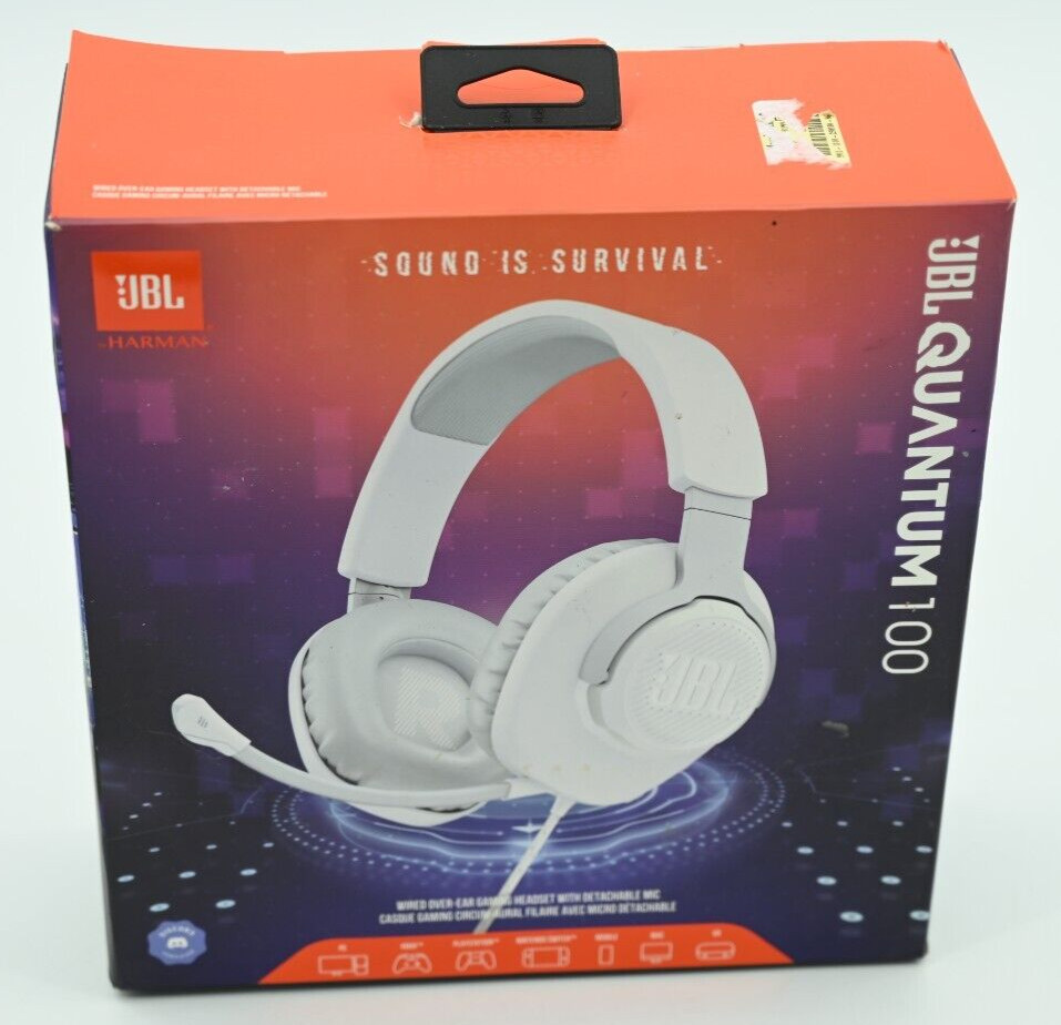JBL Quantum 100 Wired Over Ear Gaming Headphones White Luxury Best Headphones