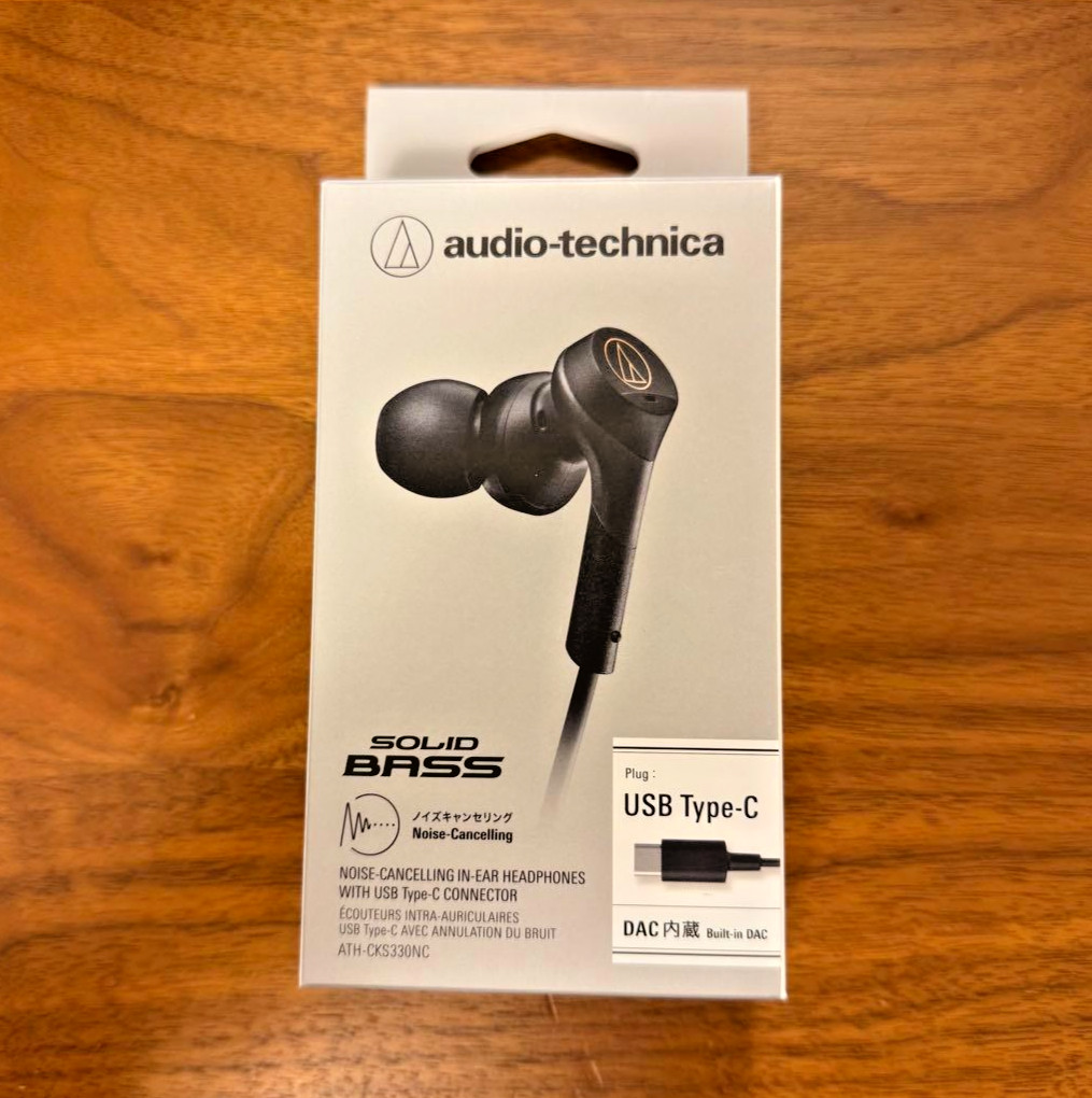Audio-Technica ATH-CKS330NC Black Noise Cancelling USB-C In-Ear Headphones New