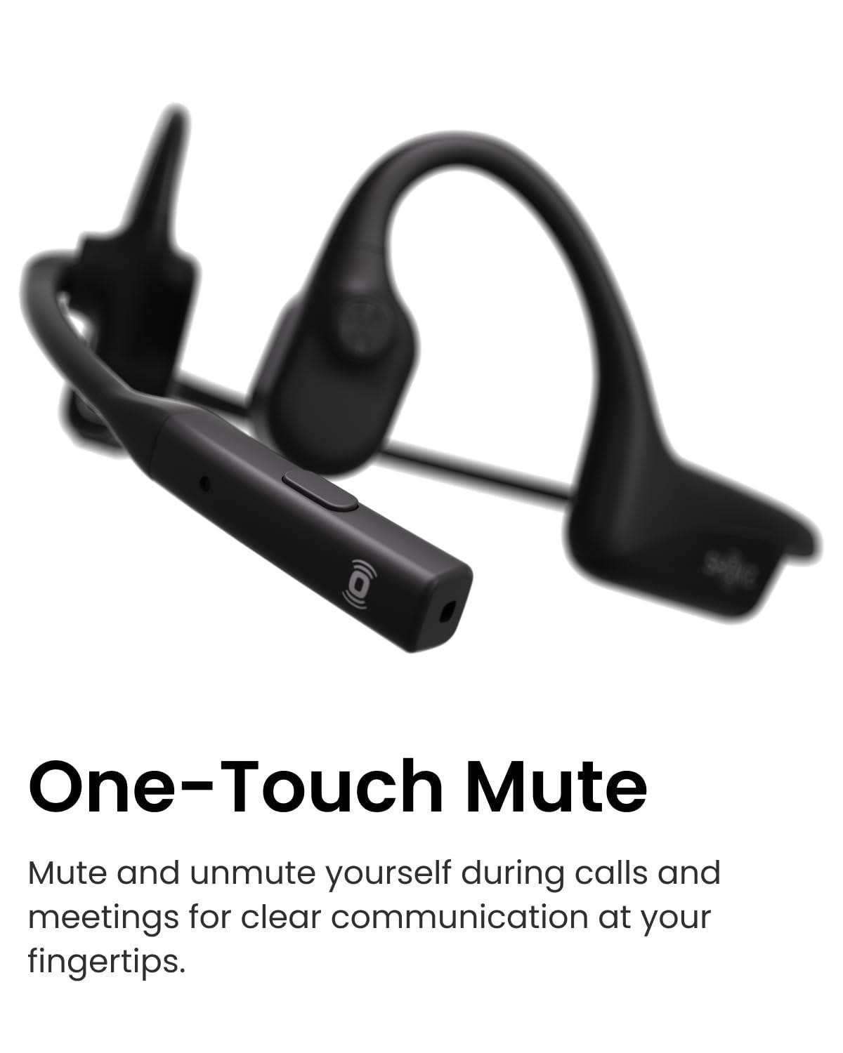 Shokz OpenComm 2 Bone Conduction Bluetooth Headset w/ Boom Mic Black Excellent