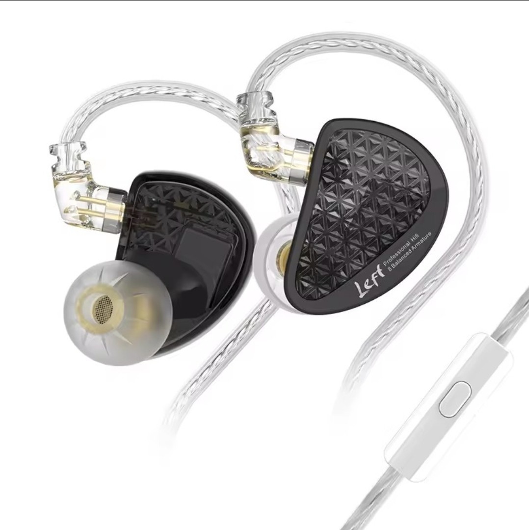 ​KZ AS16 PRO X 8BA Balanced Armature In-Ear Monitor Earphones Pro Studio 3.5 Mic