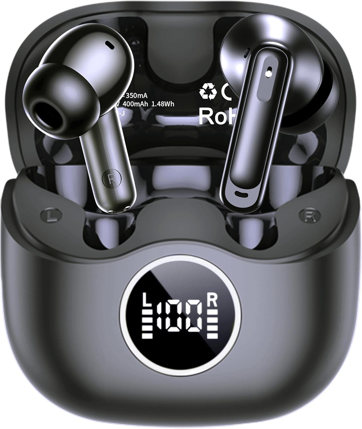 Adaptive Hybrid Active Noise Canceling 2026 Wireless Earbuds, 6 Mics ENC