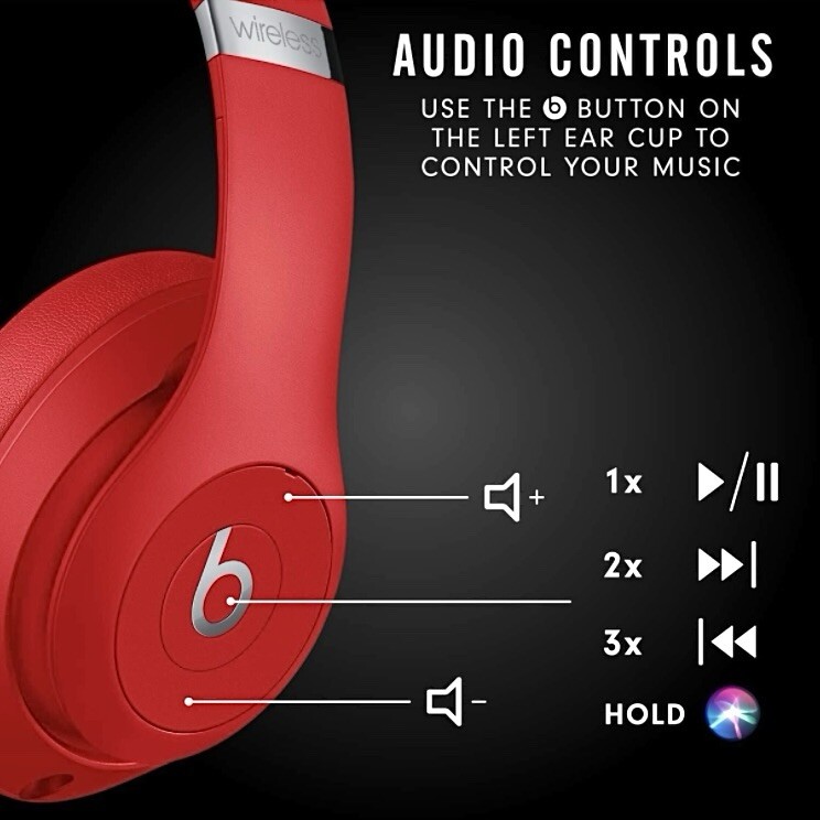 Beats Studio3 Wireless Bluetooth Headphones Beats by Dr. Dre – Red – New Sealed