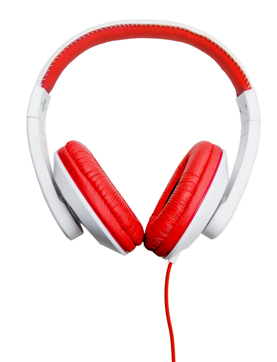 Over The Ear Stereo Kids Mobile Wired Headphone with in-Line Microphone Red