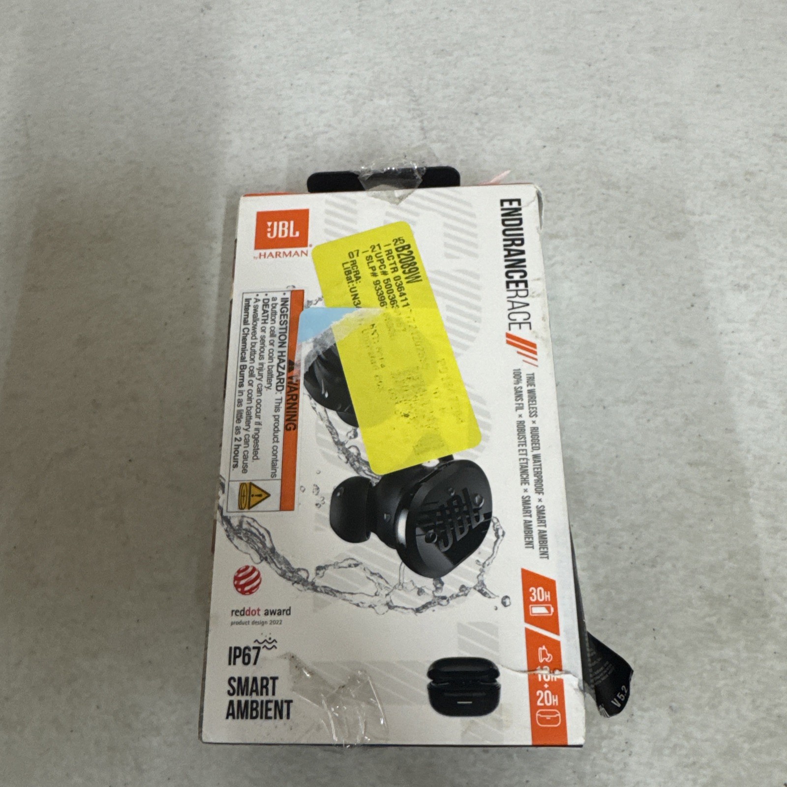 JBL Endurance Race TWS IP67 Waterproof Wireless Bluetooth Headset Earbuds BLACK