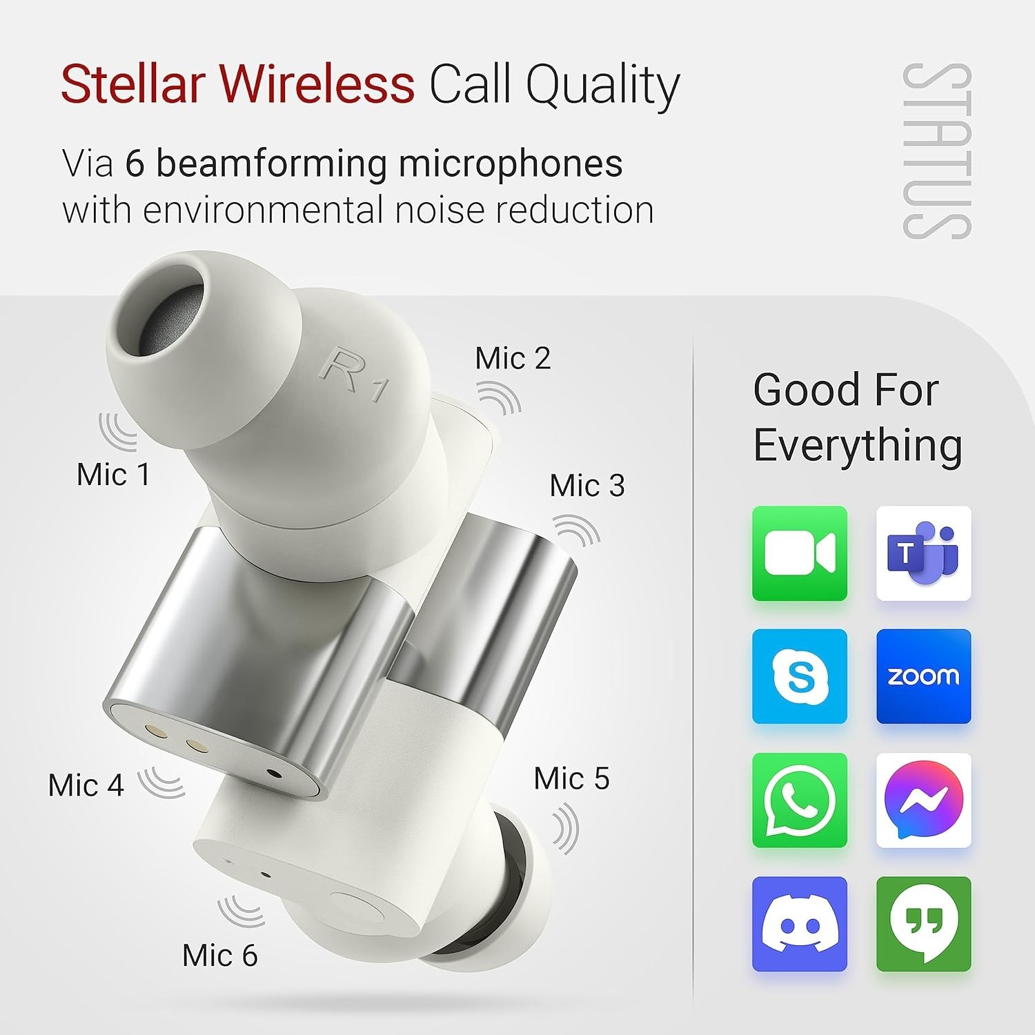 Status Audio Between 3ANC Bone Wireless Earbuds – Triple (Off-White)
