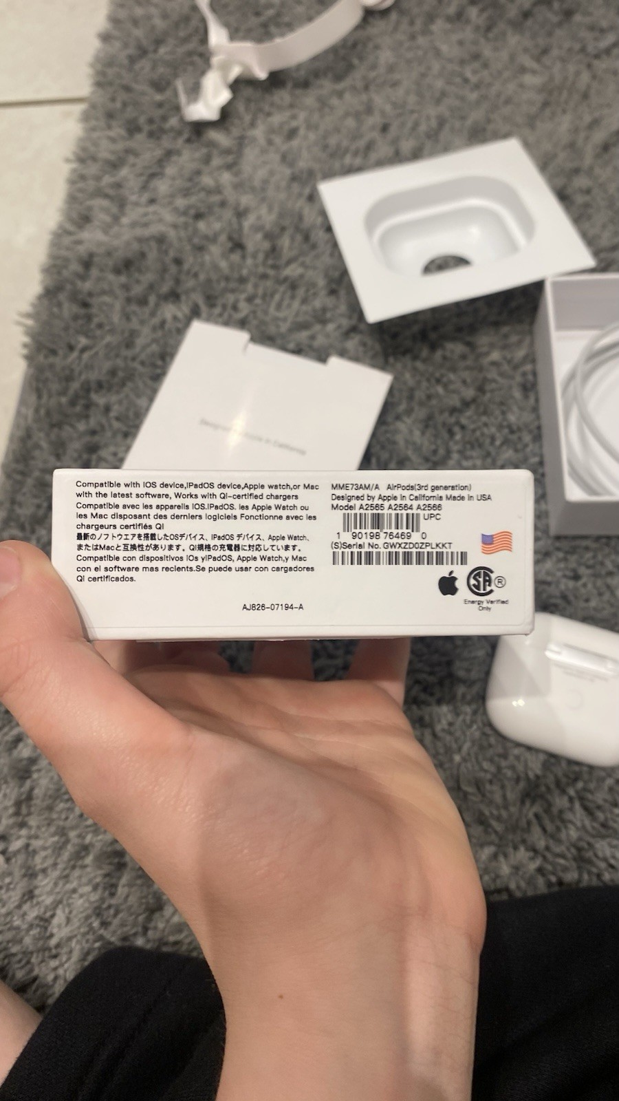 Apple AirPods (3rd Generation) Wireless Earbuds with Charging Case White