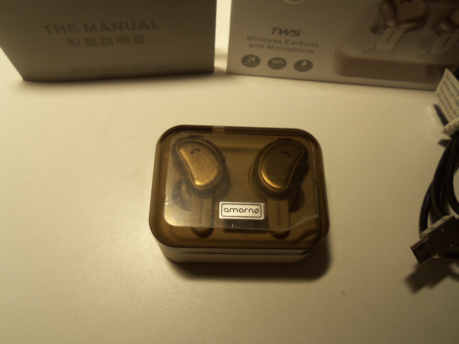 AMORNO True Bluetooth Wireless Earbuds RoseGold HM2060 – V5.0+EDR+Dual Mode