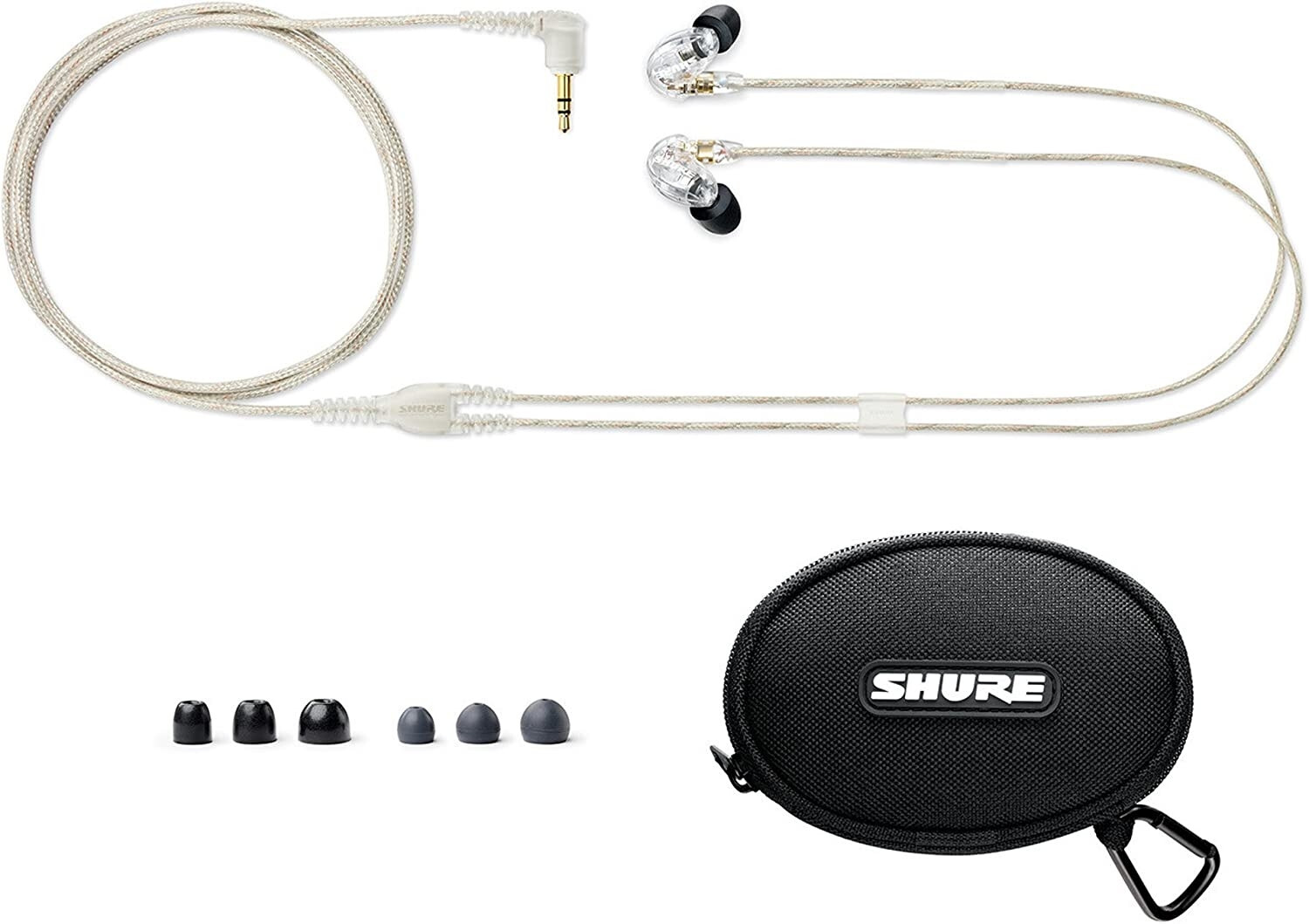 New SHURE SE215-CL In-Ear Earphones Headphones Earbuds IEM Monitors wired, CLEAR