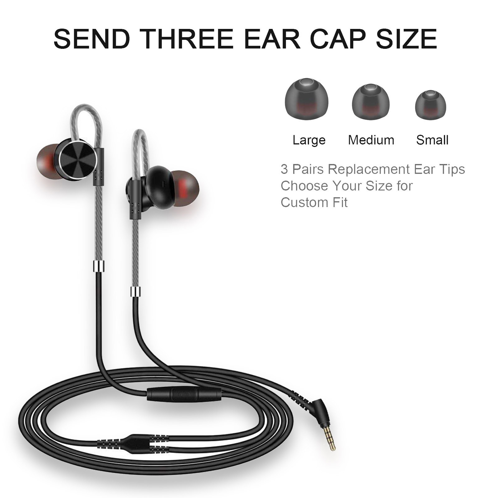 Non-Slip Super Bass Headset 3.5mm In-Ear Earphone Stereo Earbuds Headphones