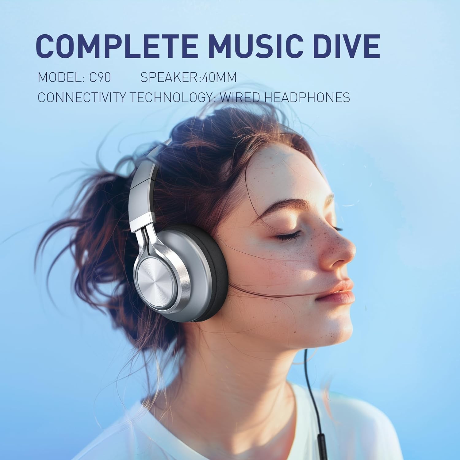 Headphones Wired with Volume Control, Over-Ear Foldable Noise Isolation Heads…