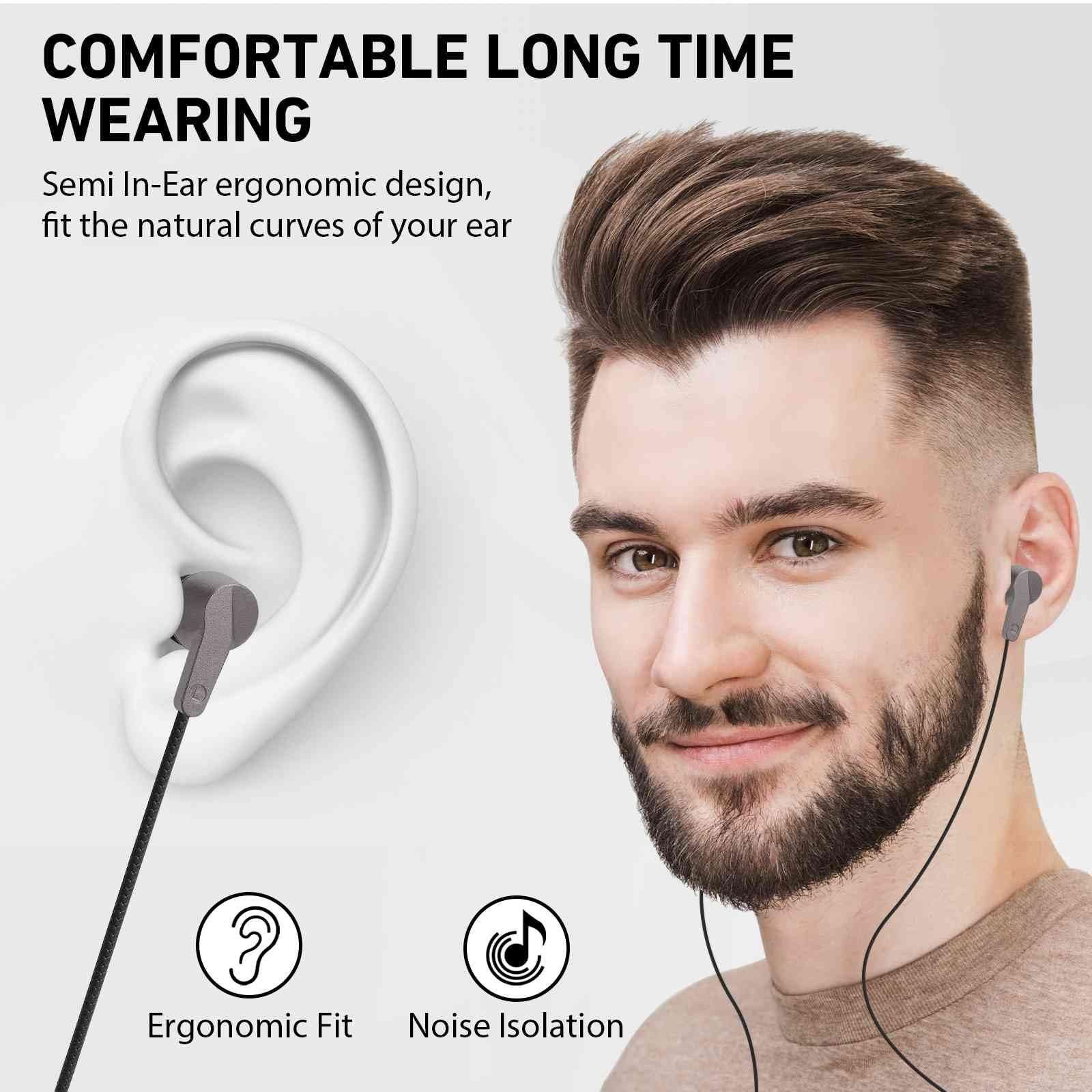 Wired 3.5mm Stereo Headphones with Microphone for Samsung Galaxy J3 (2018)