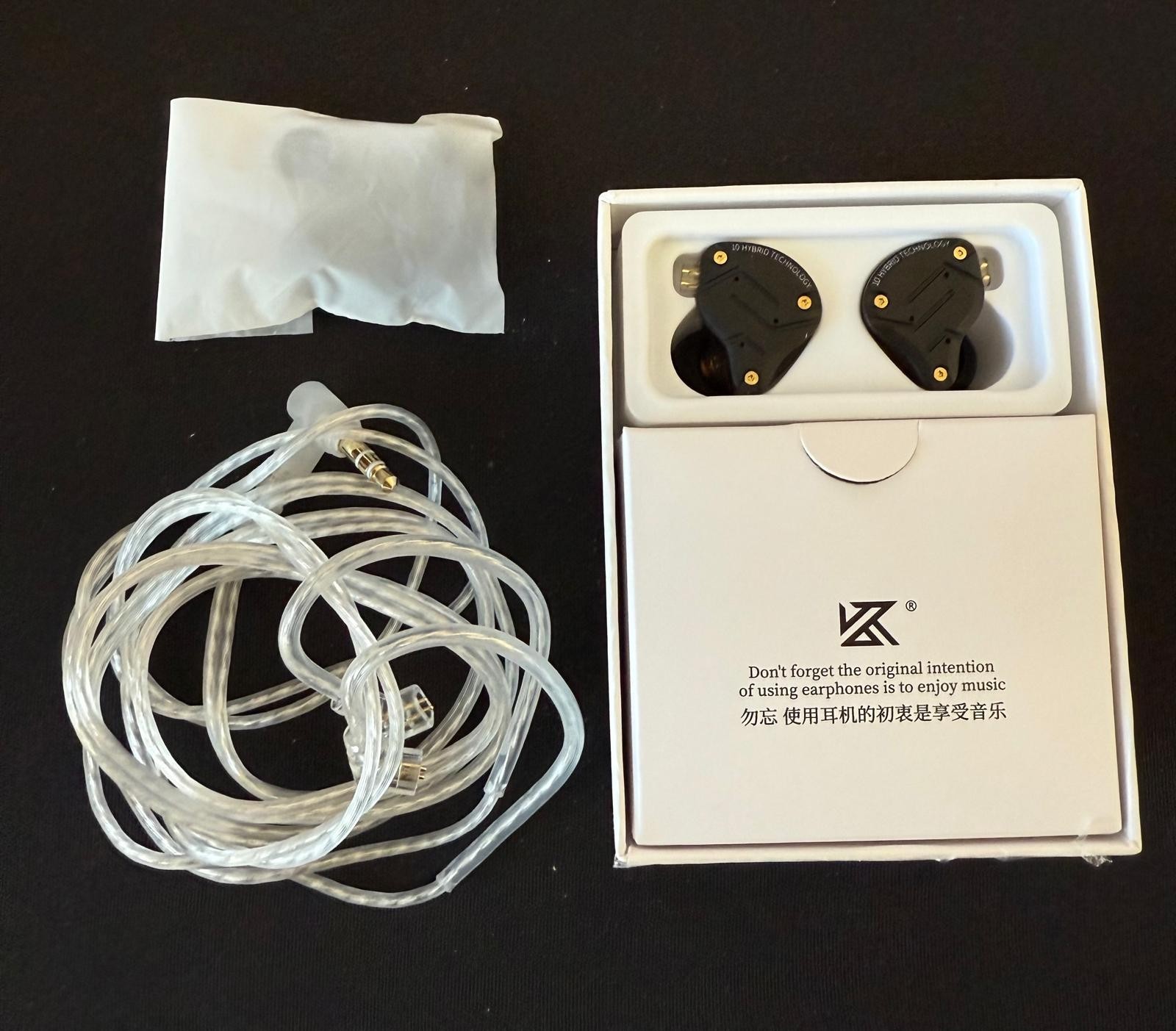 Linsoul KZ ZS10 Pro, 4BA+1DD 5 Driver in Ear Monitor (Without Mic, Dark Black)