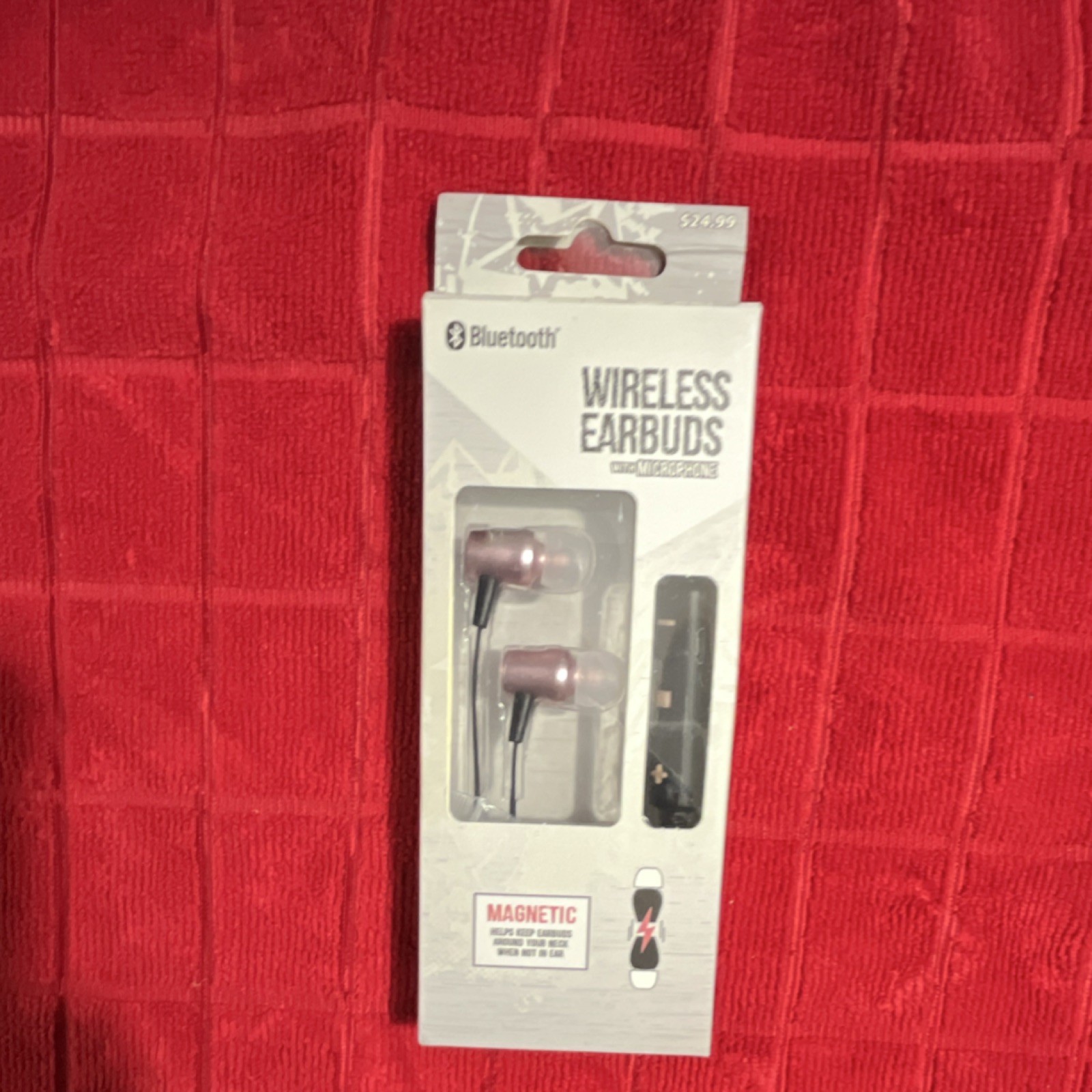 Bluetooth Wireless In-Ear Earbuds Magnetic Built-In Mic Pink Black Double