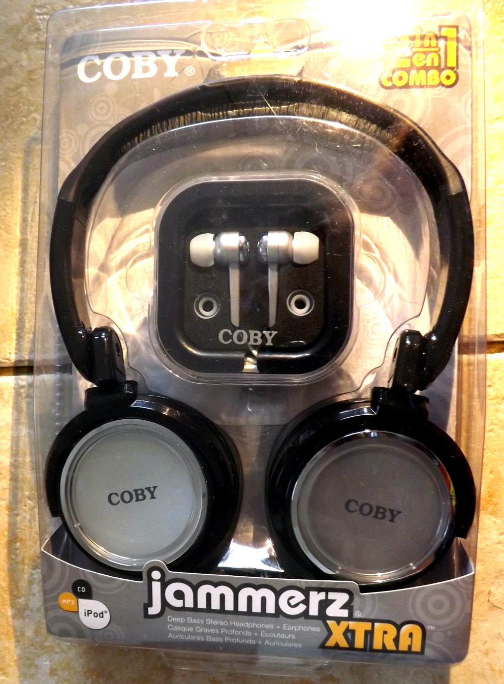 Vintage COBY Jammerz Extra Headphones & Earphones 2 in 1 Combo CV215 Brand New