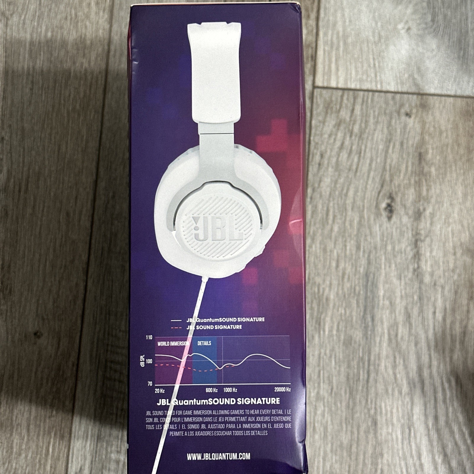 Jbl Quantum 100 Wired Over-ear Gaming Headphones With Detachable Mic White NEW