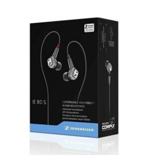 Sennheiser IE 80 S In-Ear High-Fidelity Wired Earphones Black Brand New & Sealed