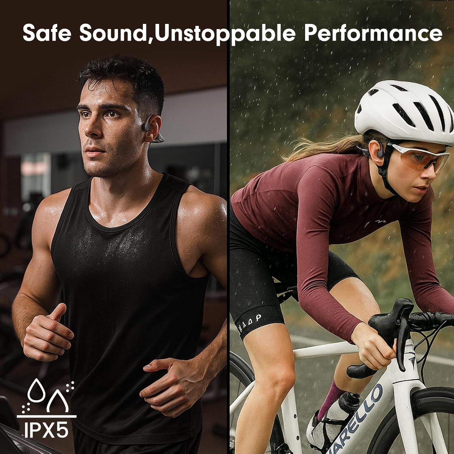 Bone Conduction Bluetooth Headphones Wireless Sports Running IPX5 Waterproof