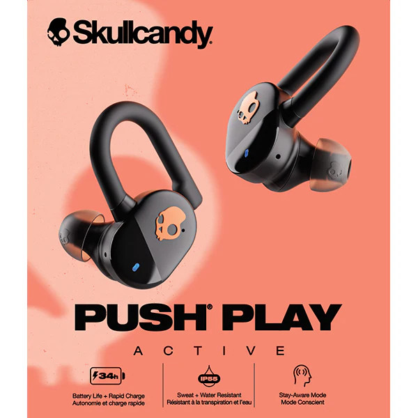 Skullcandy Push Play Active True Wireless Earbuds Black/Orange S2PPW-S749