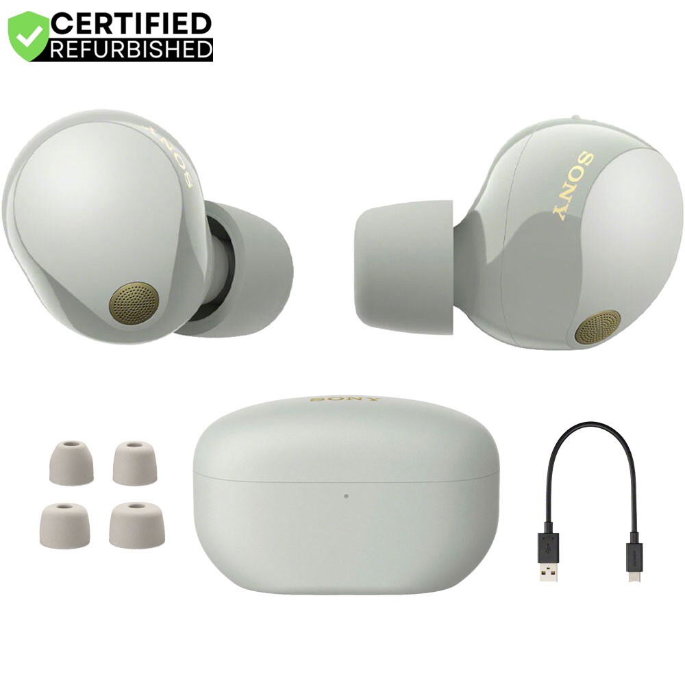 Sony Noise Canceling Truly Wireless Earbuds Silver with 2 Year Warranty
