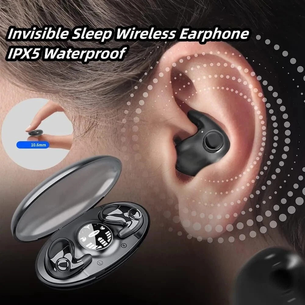 Invisible Sleep Wireless Earphone Bluetooth 5.3 Headphones Hidden Earbuds NEW