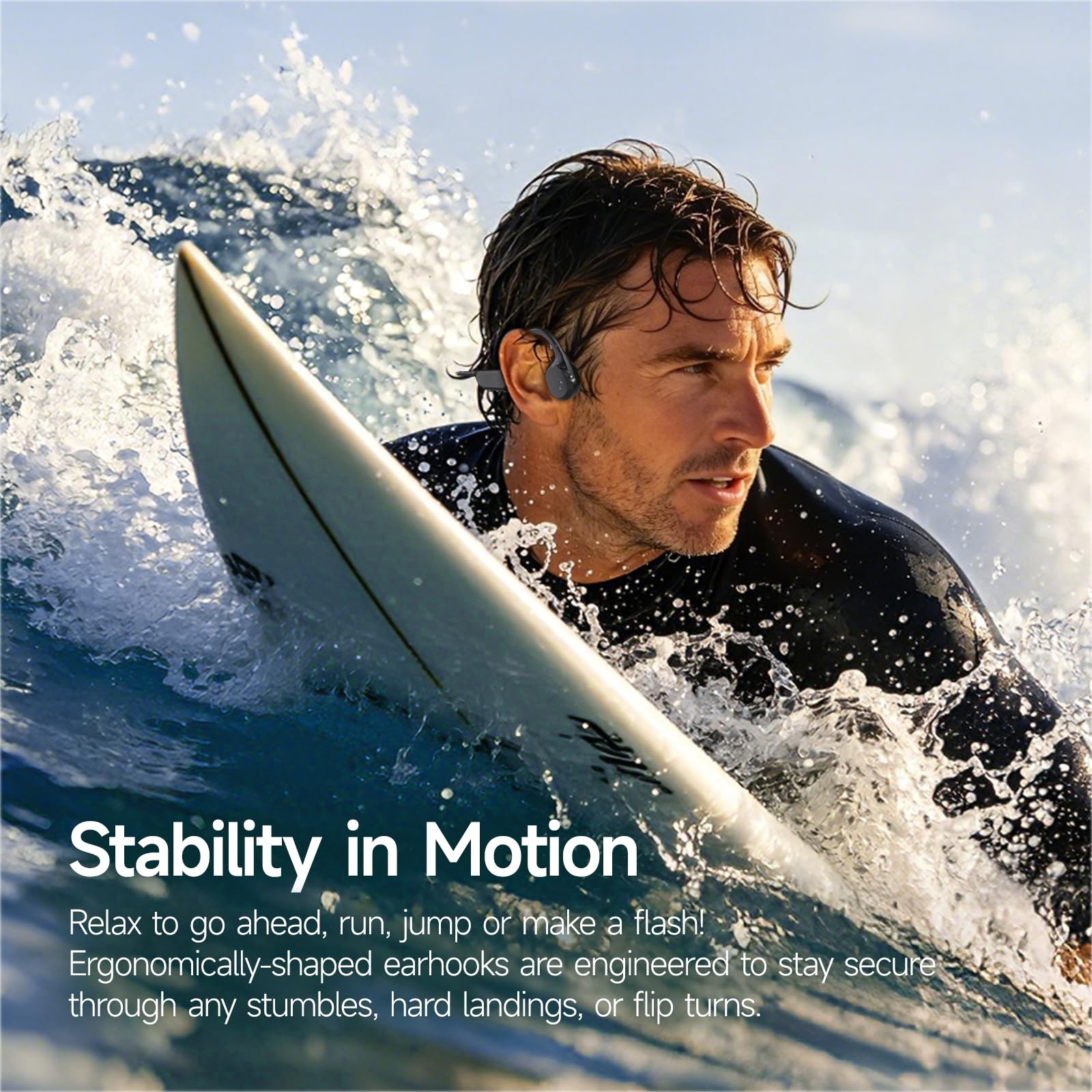 Swimming Headphones Underwater,IP68 Waterproof Headphones
