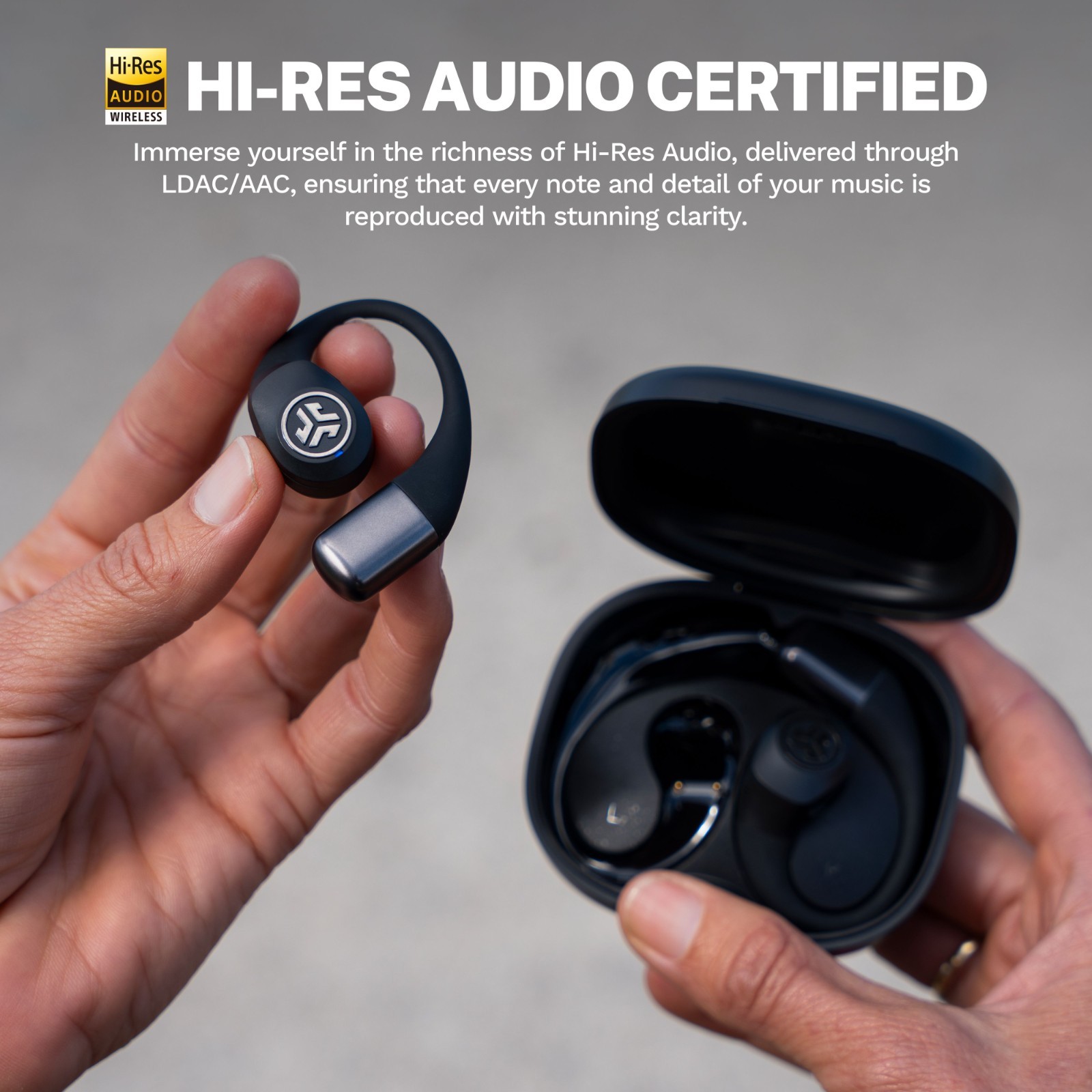 JLab Epic Open Sport Air Conduction Wireless Earbuds Black