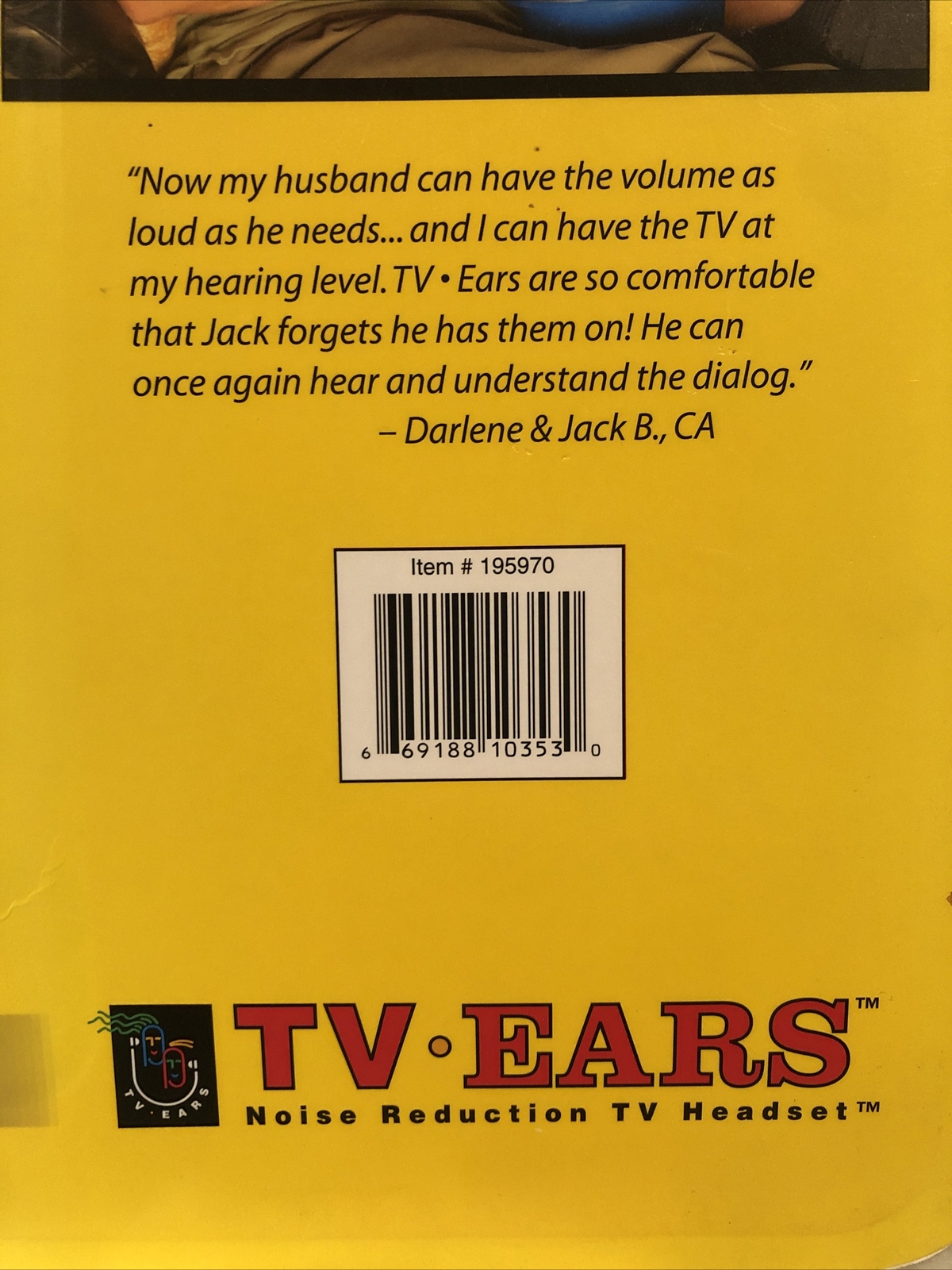 TV Ears Noise Reduction TV Headset 2.3 MHz 120 db Wireless 2007 – TESTED WORKING
