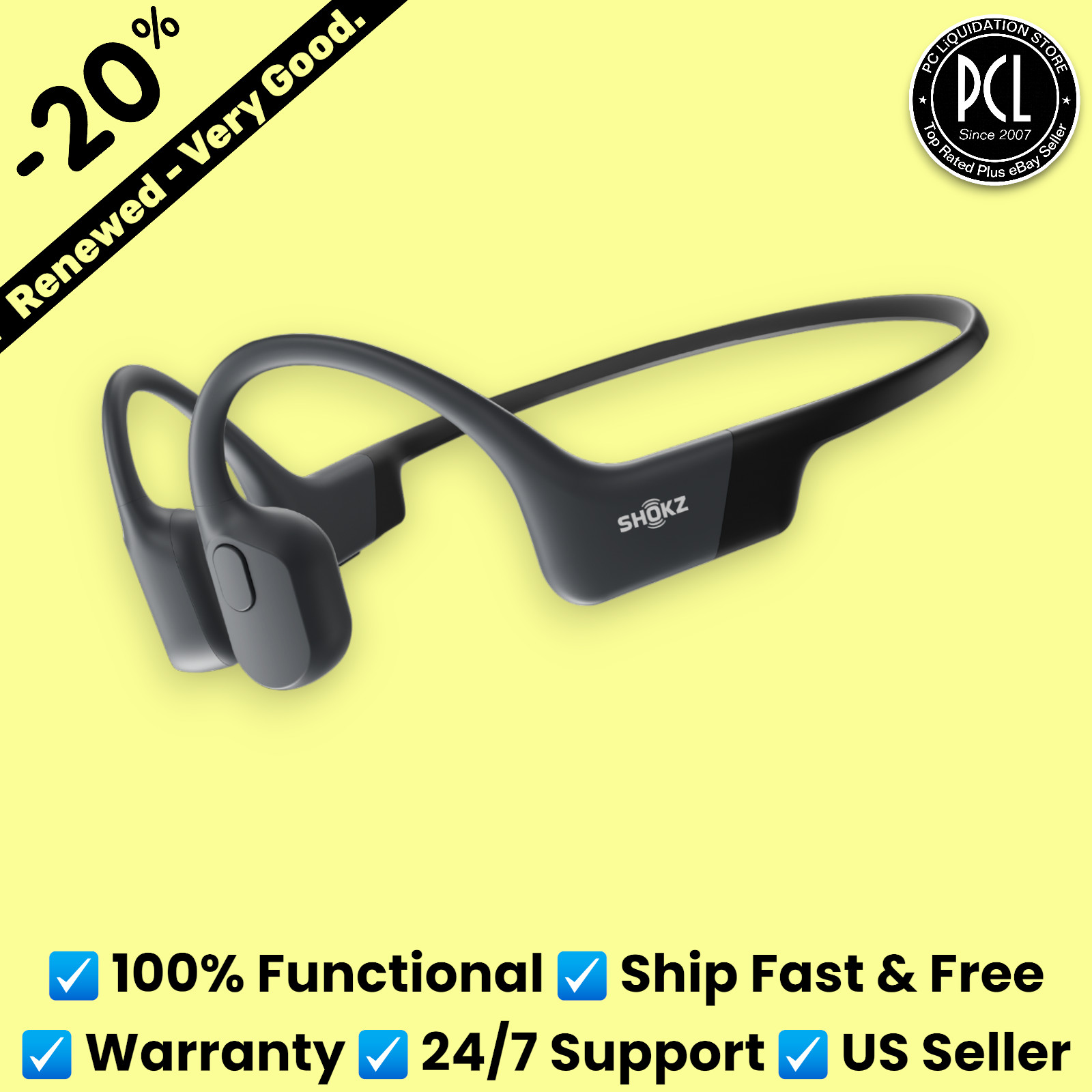 ✅ Shokz OpenRun MINI Bone Conduction Headphones Waterproof 8h Battery – BLACK ✅