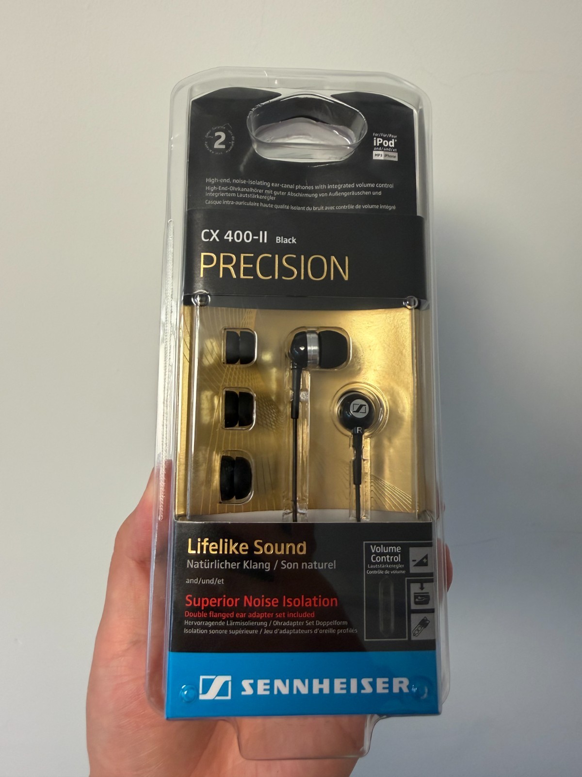 Sennheiser CX400-II-B In-Ear Dynamic Speaker System Single Sided Cable Headphone