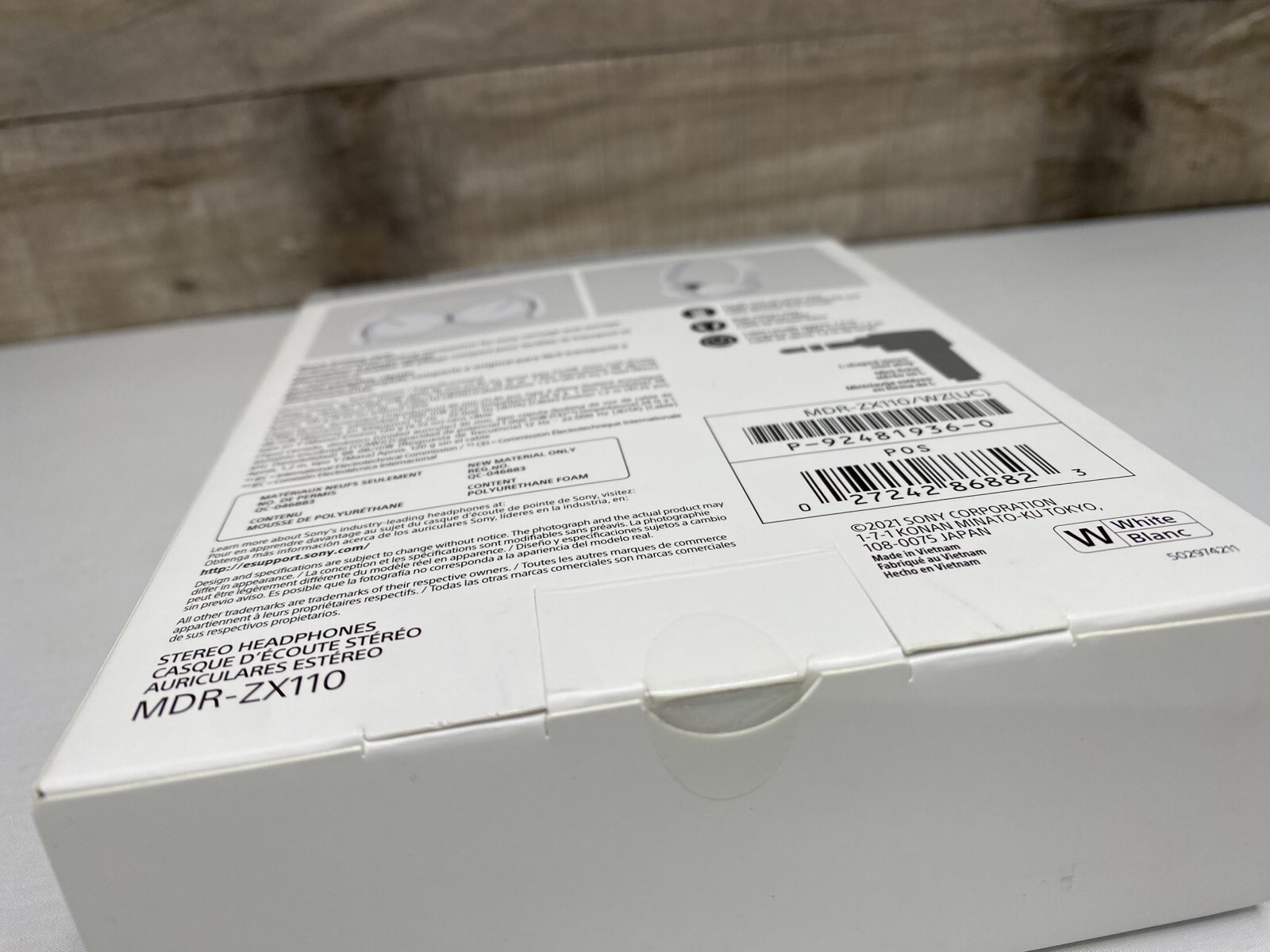 Sony MDR-ZX110 Ear-Pad (On the Ear) Headband Headphones – White OPEN BOX