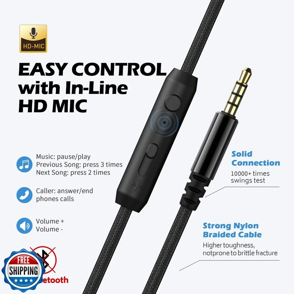 AILIHEN C8 Headphones Wired, On-Ear Headphones with Microphone and Volume Con