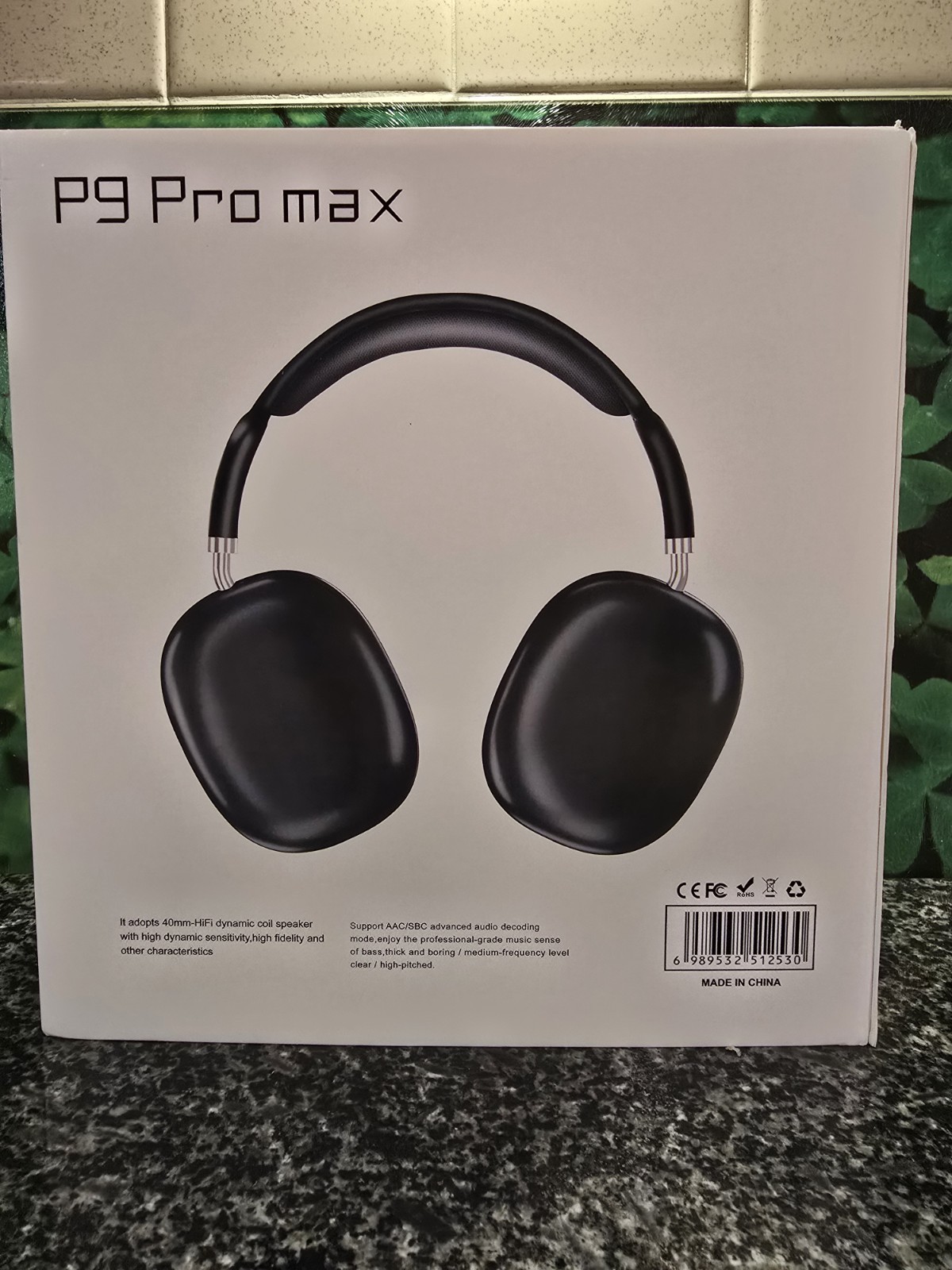 P9 Pro Max Wireless Headphones Bluetooth Over-Ear Headset earphones Blk new