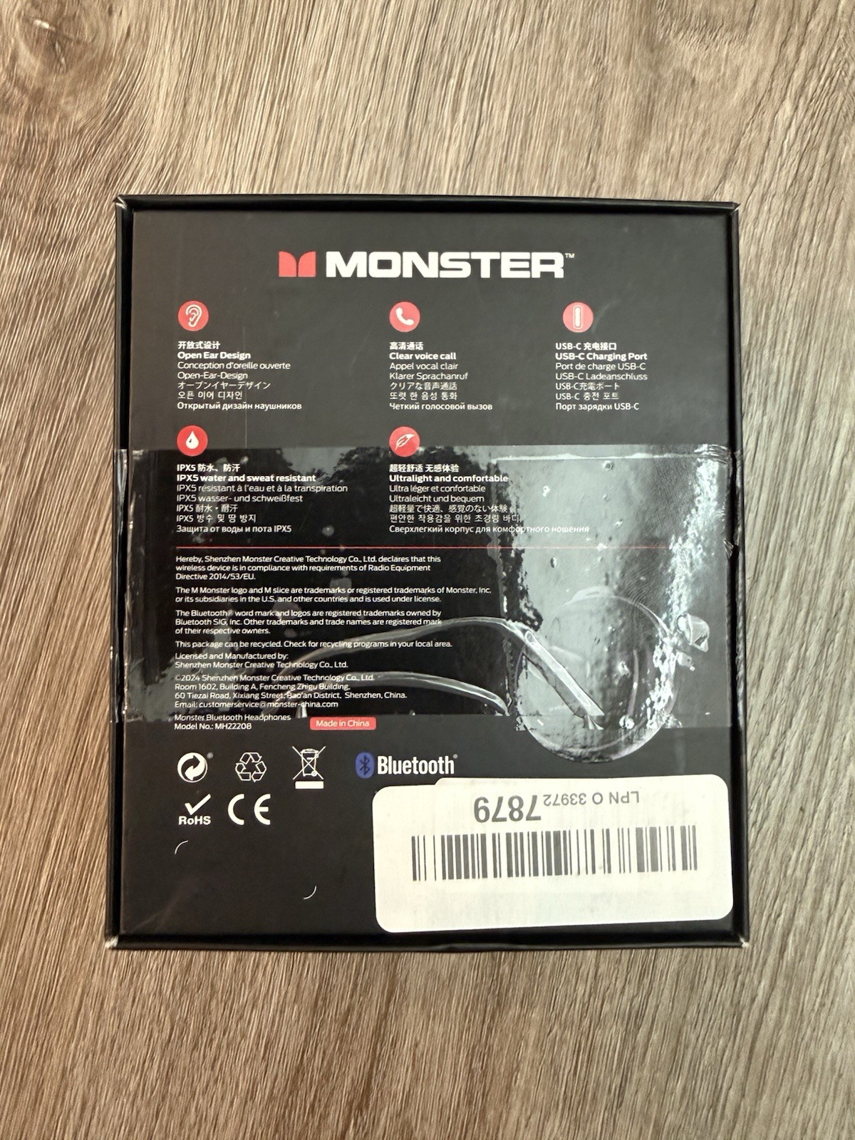 Monster Open Ear Headphones AC330,Wireless Earbuds Bluetooth 5.4 with Clear Talk