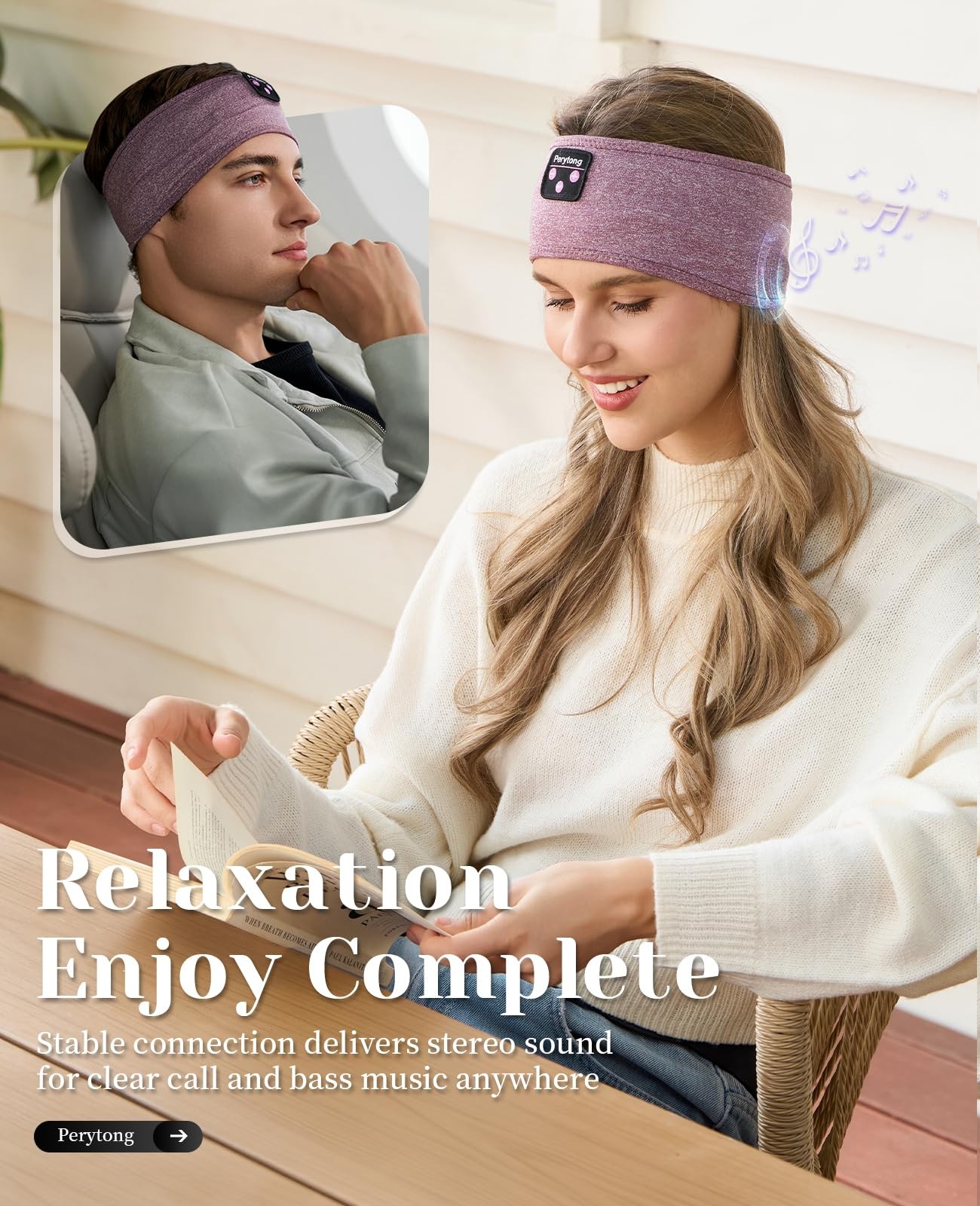 Sleep Headphones Bluetooth 5.4 Headband, Sleeping Headphones for Side Sleeper…