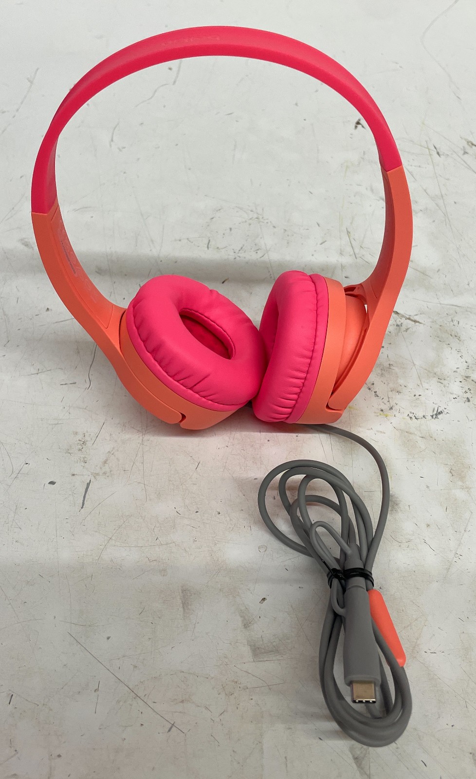 Belkin Sound Form Mini Kids Wired Headphones w/USB C to 3.5mm Dongle, Pink