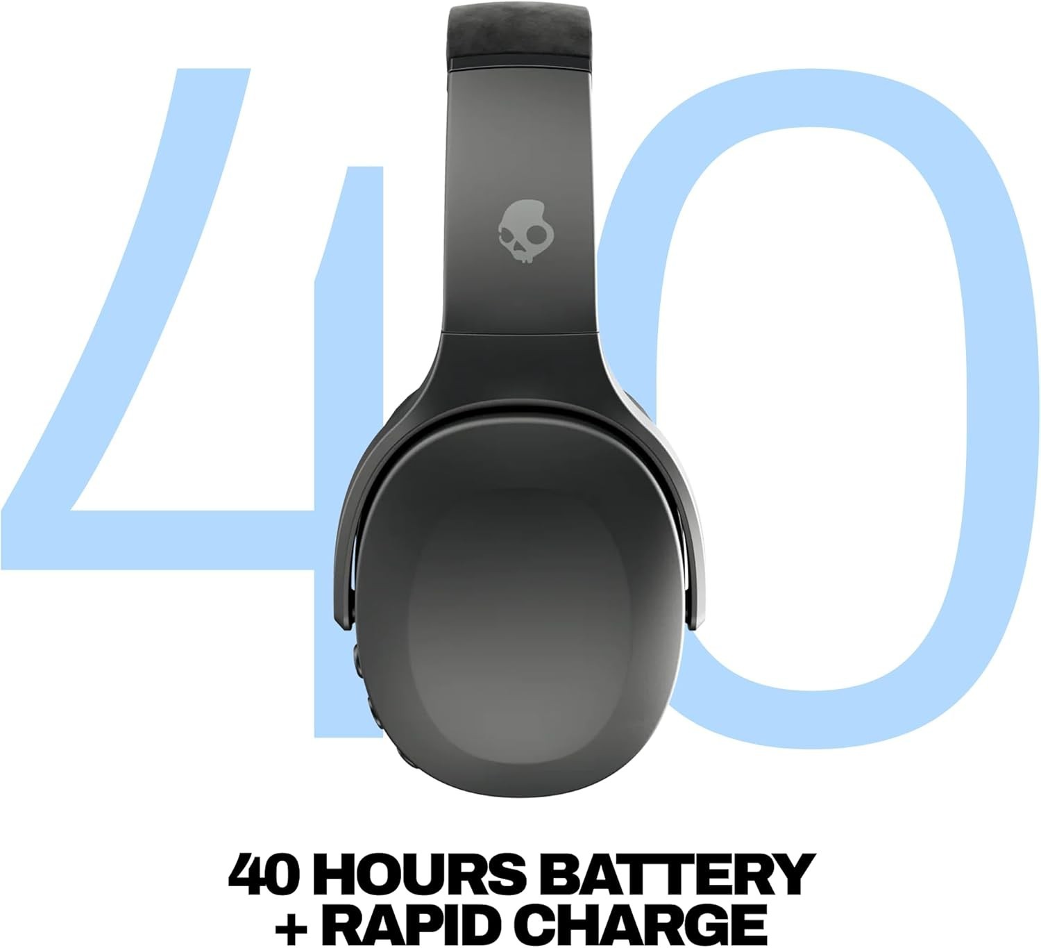 Skullcandy Crusher Evo Wireless Over-Ear Headphones – True Black, 40hr