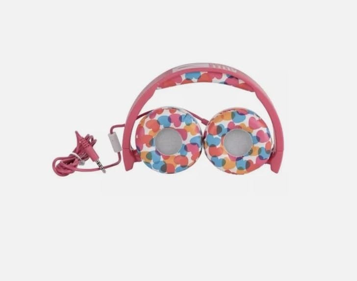 Kid Safe Pink Wired Headphones for Girls Ages 3-5 Volume Limiter