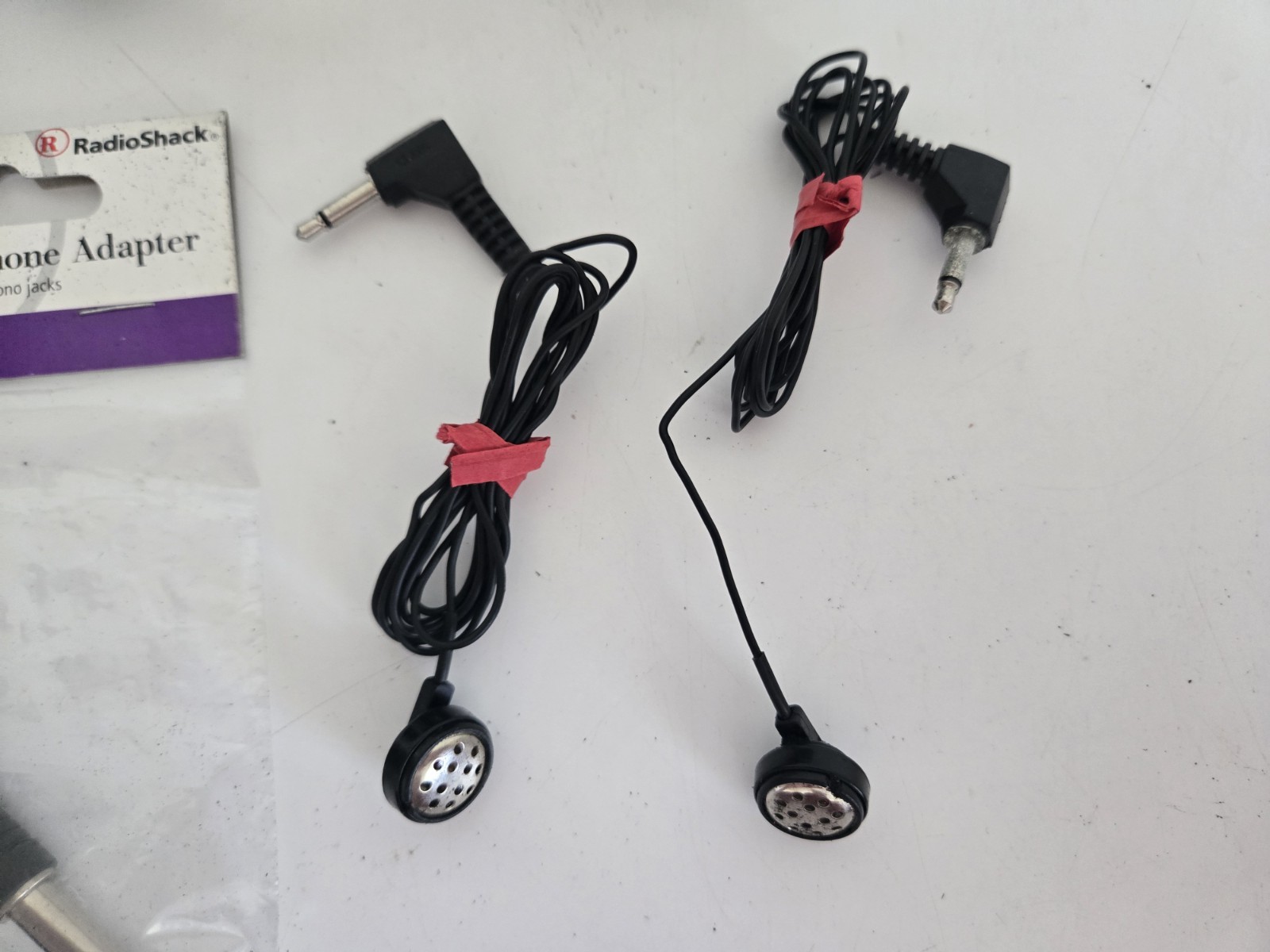2 Radio Shack Lightweight Mono Headphones #20-210A & Extras FREE SHIPPING