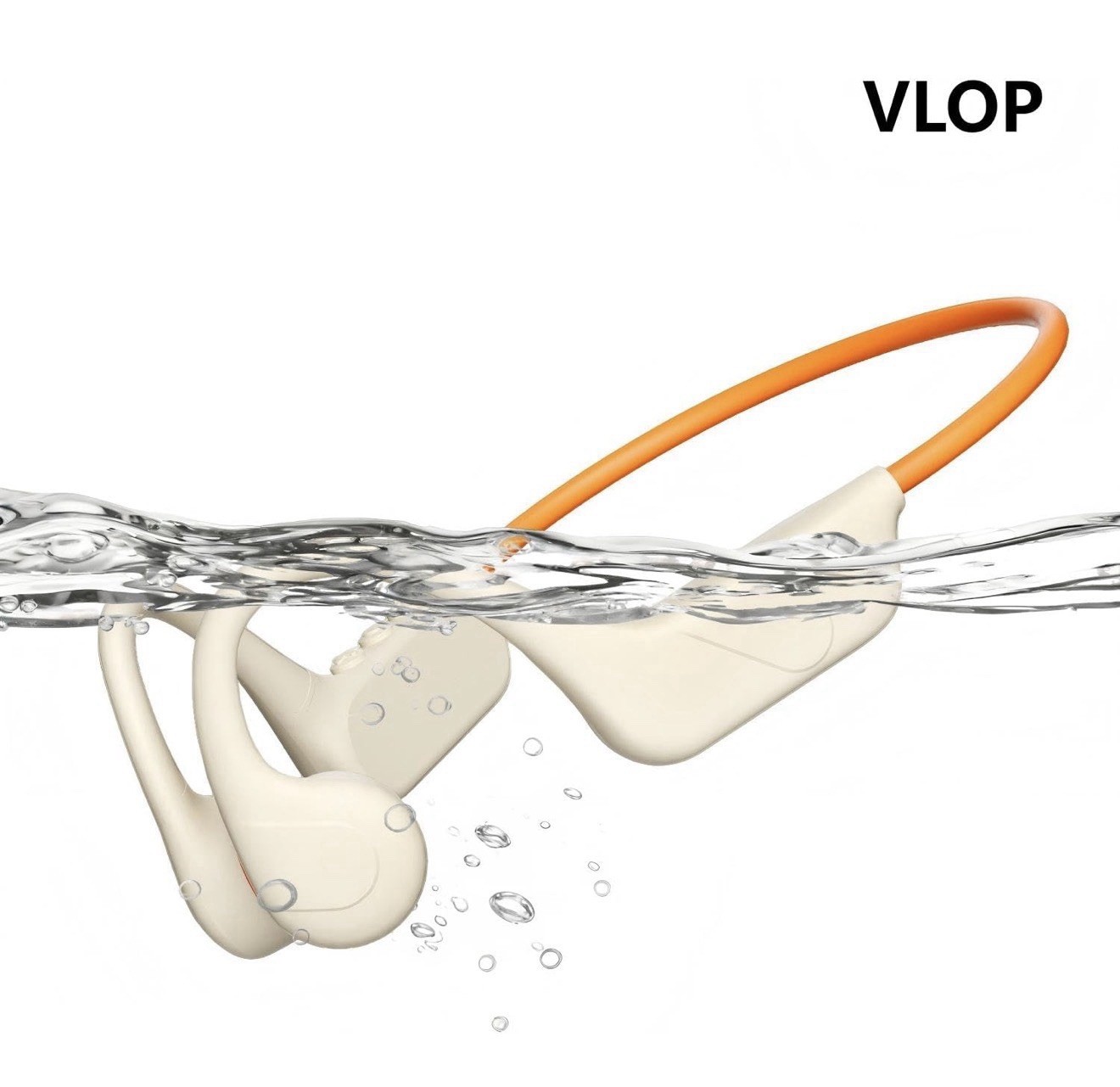 🔥Wireless Bone Conduction Headphones MP3 Slot IP45 Sport Headset Orange White